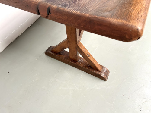 Table brutaliste en chêne du XIXème, vue 14