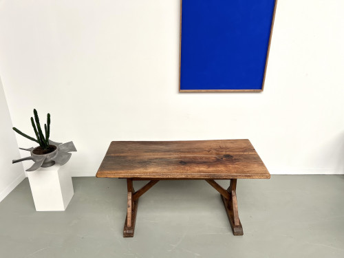 Table brutaliste en chêne du XIXème, vue 15