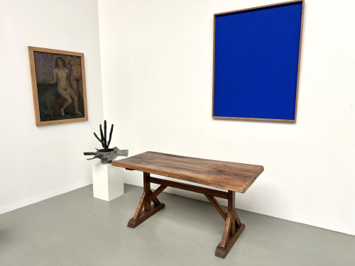 Table brutaliste en chêne du XIXème, vue 16