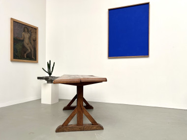 Table brutaliste en chêne du XIXème, vue 17