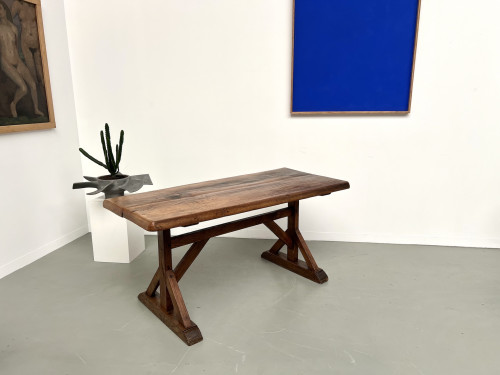 Table brutaliste en chêne du XIXème, vue 19