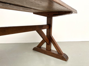 Table brutaliste en chêne du XIXème, vue 22