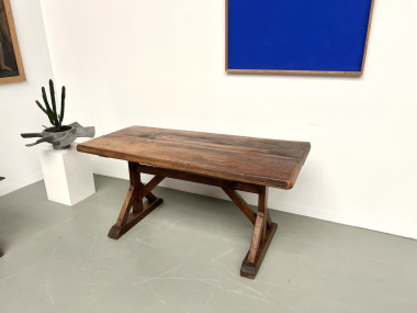 Table brutaliste en chêne du XIXème, vue 27