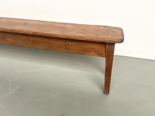Banc de ferme en pin des années 50, vue 4