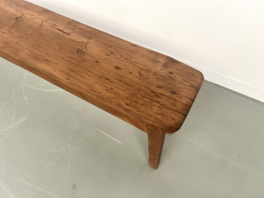 Banc de ferme en pin des années 50, vue 5