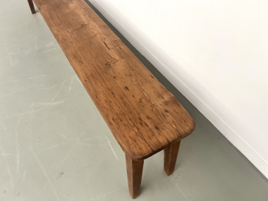 Banc de ferme en pin des années 50, vue 7
