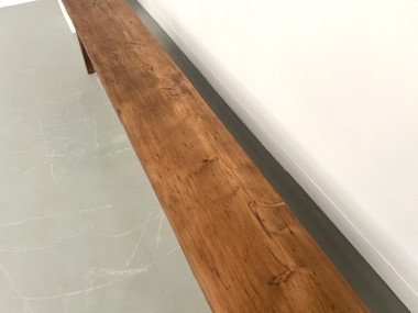 Banc de ferme en pin des années 50, vue 8