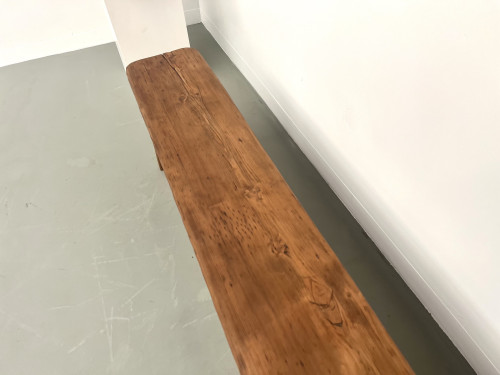 Banc de ferme en pin des années 50, vue 9