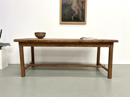 Table de ferme 1900 en merisier massif, vue 3