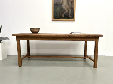 Table de ferme 1900 en merisier massif, vue 3