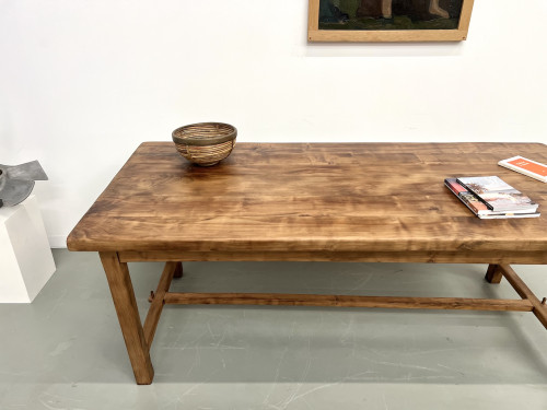 Table de ferme 1900 en merisier massif, vue 6