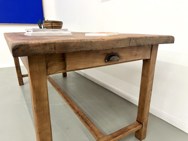 Table de ferme 1900 en merisier massif, vue 9