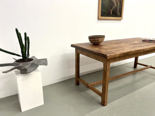 Table de ferme 1900 en merisier massif, vue 15