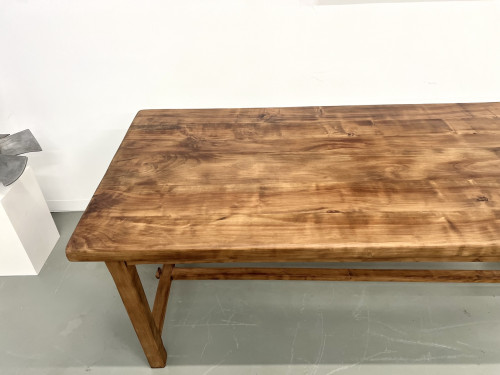 Table de ferme 1900 en merisier massif, vue 17