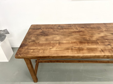 Table de ferme 1900 en merisier massif, vue 17