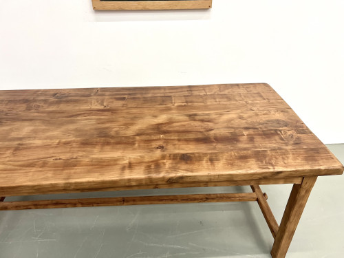 Table de ferme 1900 en merisier massif, vue 18