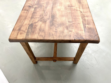 Table de ferme 1900 en merisier massif, vue 23
