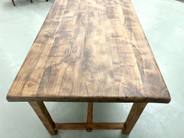 Table de ferme 1900 en merisier massif, vue 24