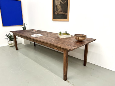 Grande table de ferme en pin des années 70, vue 5