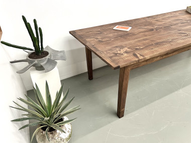 Grande table de ferme en pin des années 70, vue 10