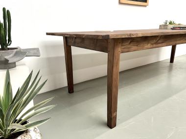 Grande table de ferme en pin des années 70, vue 11