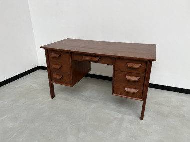 Bureau bi-face scandinave en teck, circa 1970, vue 2