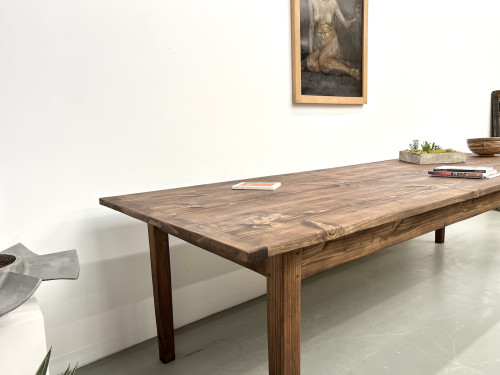 Grande table de ferme en pin des années 70, vue 12