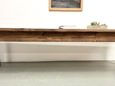 Grande table de ferme en pin des années 70, vue 13