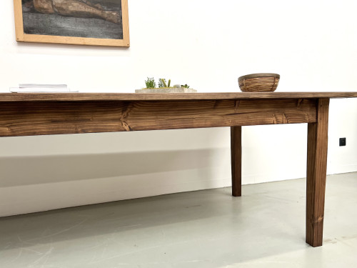 Grande table de ferme en pin des années 70, vue 15