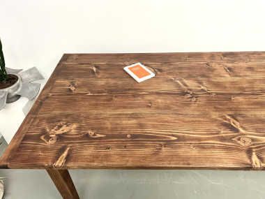Grande table de ferme en pin des années 70, vue 18