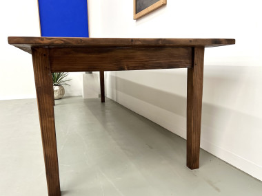 Grande table de ferme en pin des années 70, vue 19
