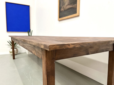 Grande table de ferme en pin des années 70, vue 20