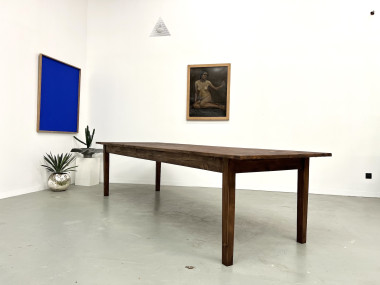 Grande table de ferme en pin des années 70, vue 23
