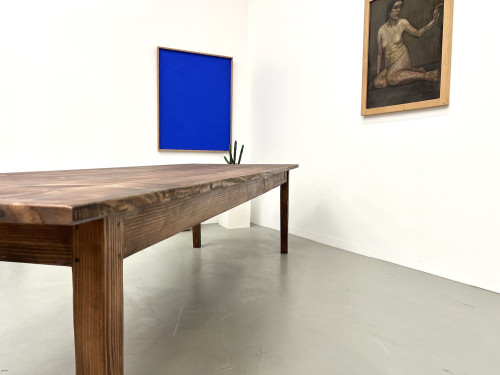 Grande table de ferme en pin des années 70, vue 24