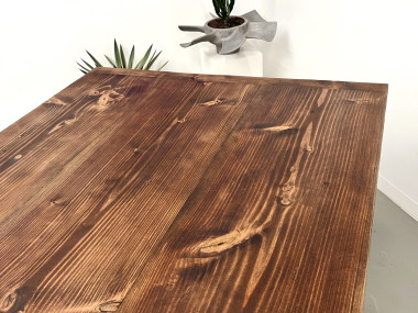 Grande table de ferme en pin des années 70, vue 27
