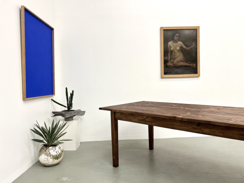 Grande table de ferme en pin des années 70, vue 28