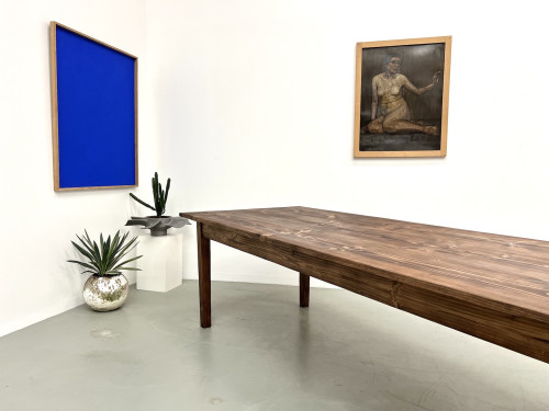 Grande table de ferme en pin des années 70, vue 29