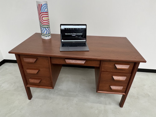 Bureau bi-face scandinave en teck, circa 1970, vue 5