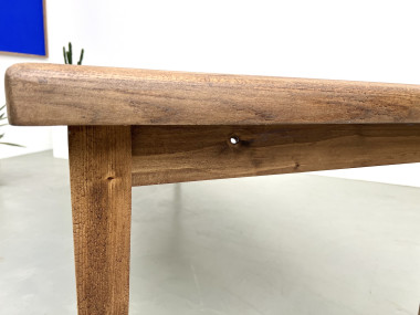 Table de ferme en chêne massif aux pieds fuseaux, vue 20
