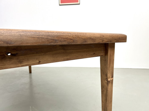Table de ferme en chêne massif aux pieds fuseaux, vue 21