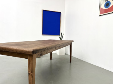 Table de ferme en chêne massif aux pieds fuseaux, vue 23