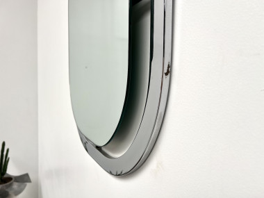 Miroir Bauhaus en acier chromé, vue 3