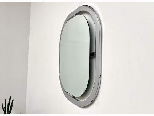 Miroir Bauhaus en acier chromé, vue 6