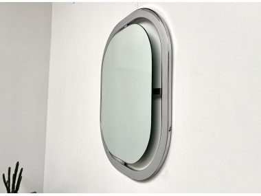 Miroir Bauhaus en acier chromé, vue 6