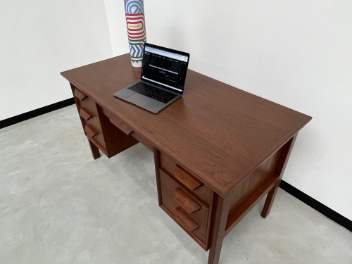 Bureau bi-face scandinave en teck, circa 1970, vue 8