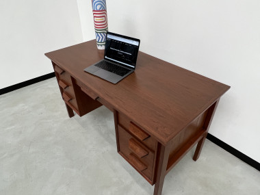 Bureau bi-face scandinave en teck, circa 1970, vue 8