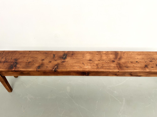 Banc de ferme en pin des années 50, vue 4