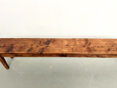Banc de ferme en pin des années 50, vue 4