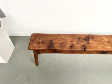 Banc de ferme en pin des années 50, vue 5