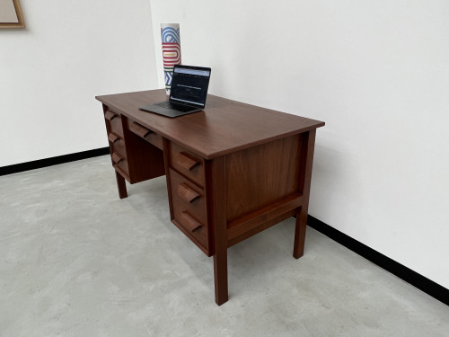 Bureau bi-face scandinave en teck, circa 1970, vue 9